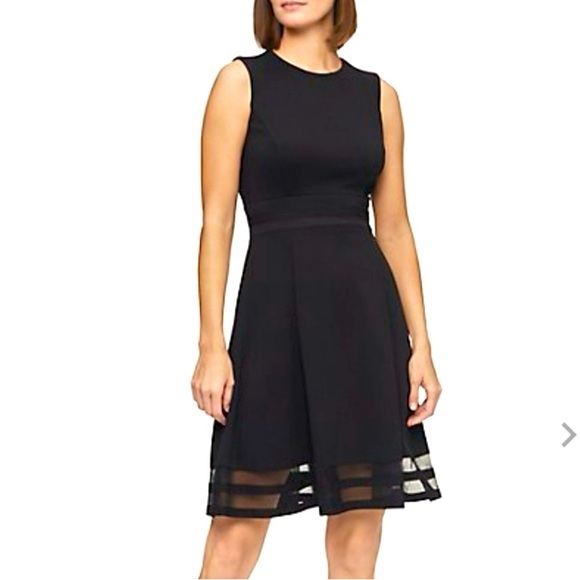 Calvin Klein Black Fit and Flare Dress Size 12 - Picture 1 of 10